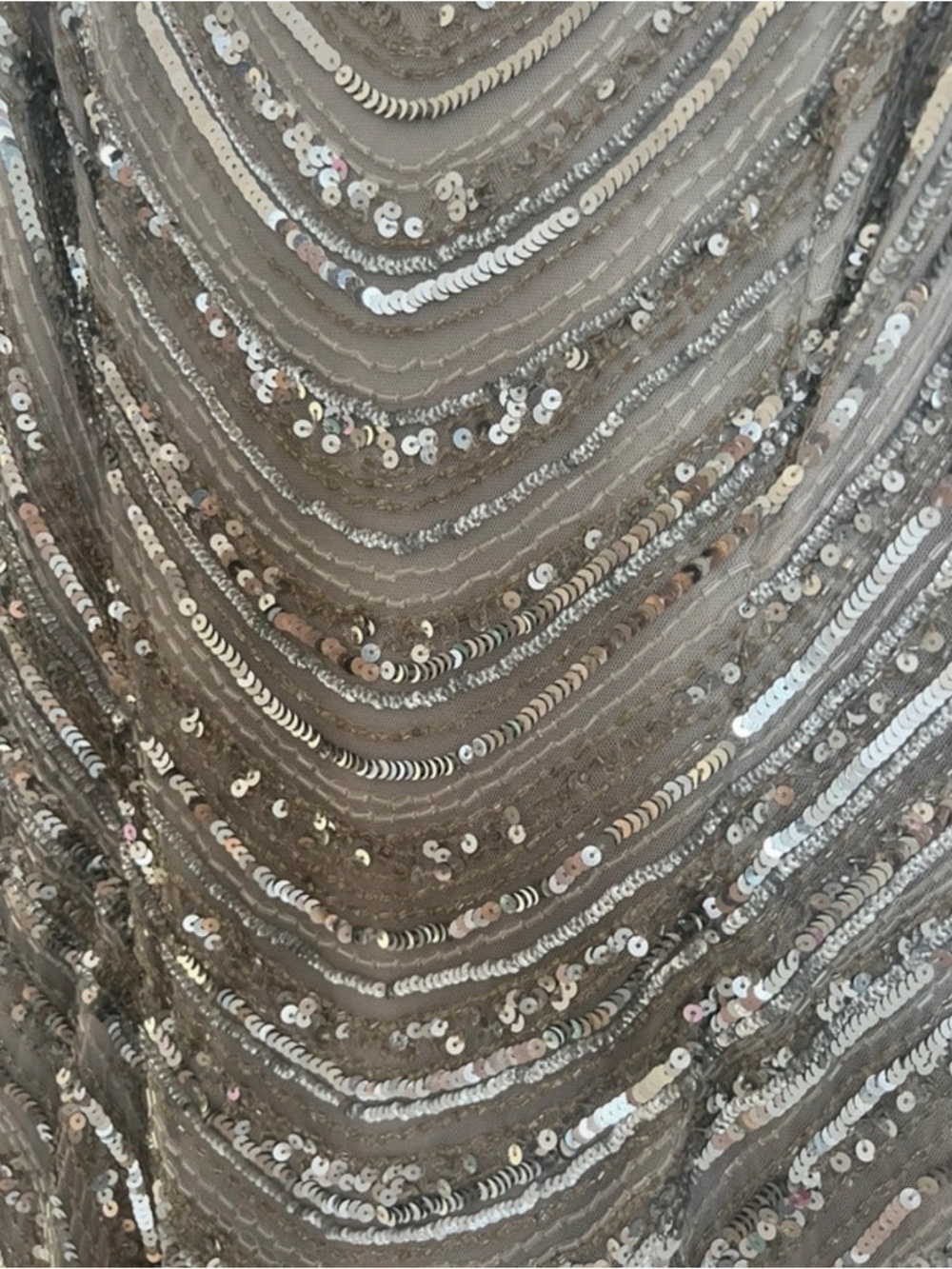 Adrianna Papell Taupe Sequin Beaded Mini Dress - Picture 4 of 6